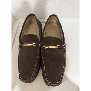 Salvatore Ferragamo Mens Brown Suade Slip On Loafer Shoes Size 42E us8